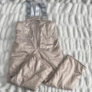 Kids Tan Snow Bib Overalls
